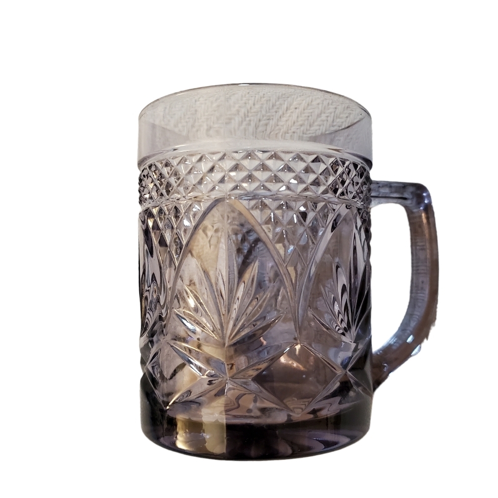 Vintage Cristal d'Arques Durand Antique Purple Amethyst Mug Luminarc France‎